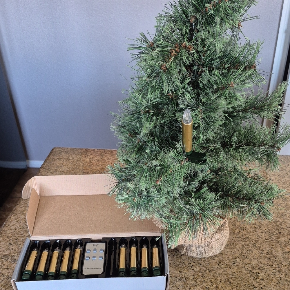 Miniature Christmas Tree with LED Candle Lights